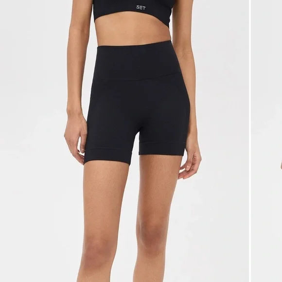 Set Active sculpt flex Black High-Waisted bike shorts - Picture 1 of 5